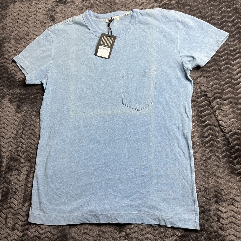Buck Mason L021 Indigo Dipped Mens size Small Cotton Classic Tee Shirt NWT